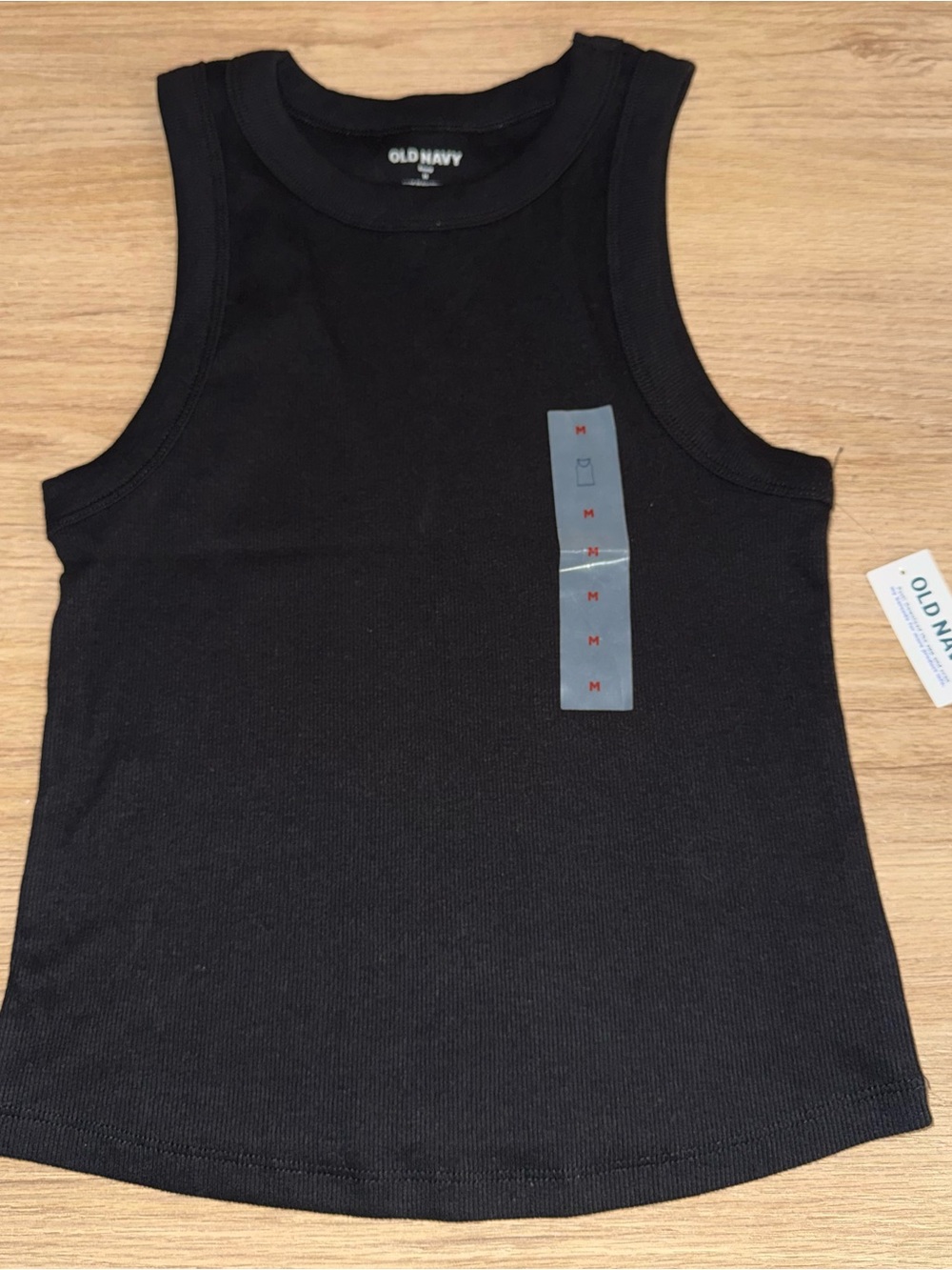 NWT OLD NAVY Black Ribbed Tank Top. Size Medium.
